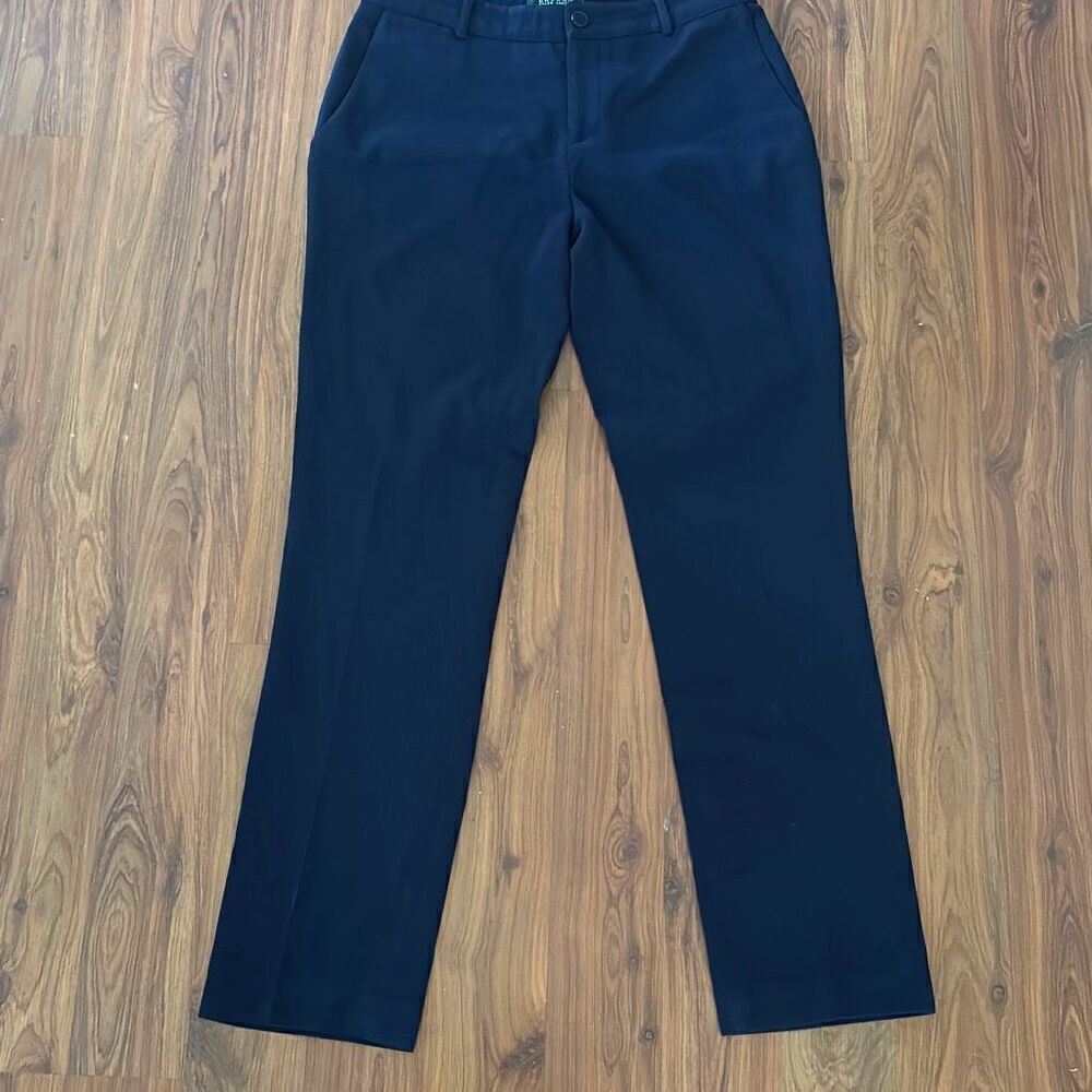Ralph Lauren Edita navy pants wool straight leg size 6